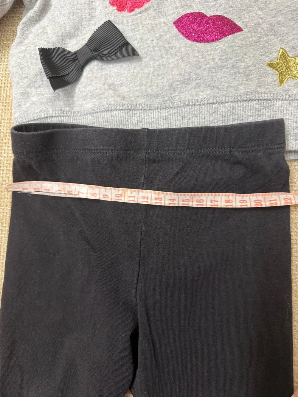 Kate Spade New York 2 Piece Outfit 18M Gray Sweatshirt Black Leggings Set